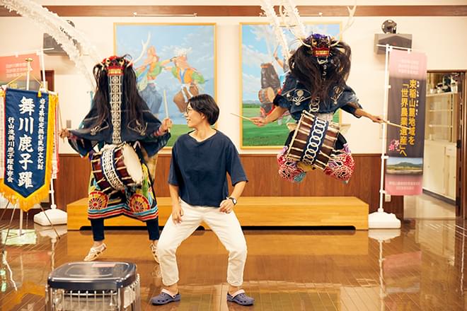 舞川的傳統文化表演「太鼓舞與鹿子躍」